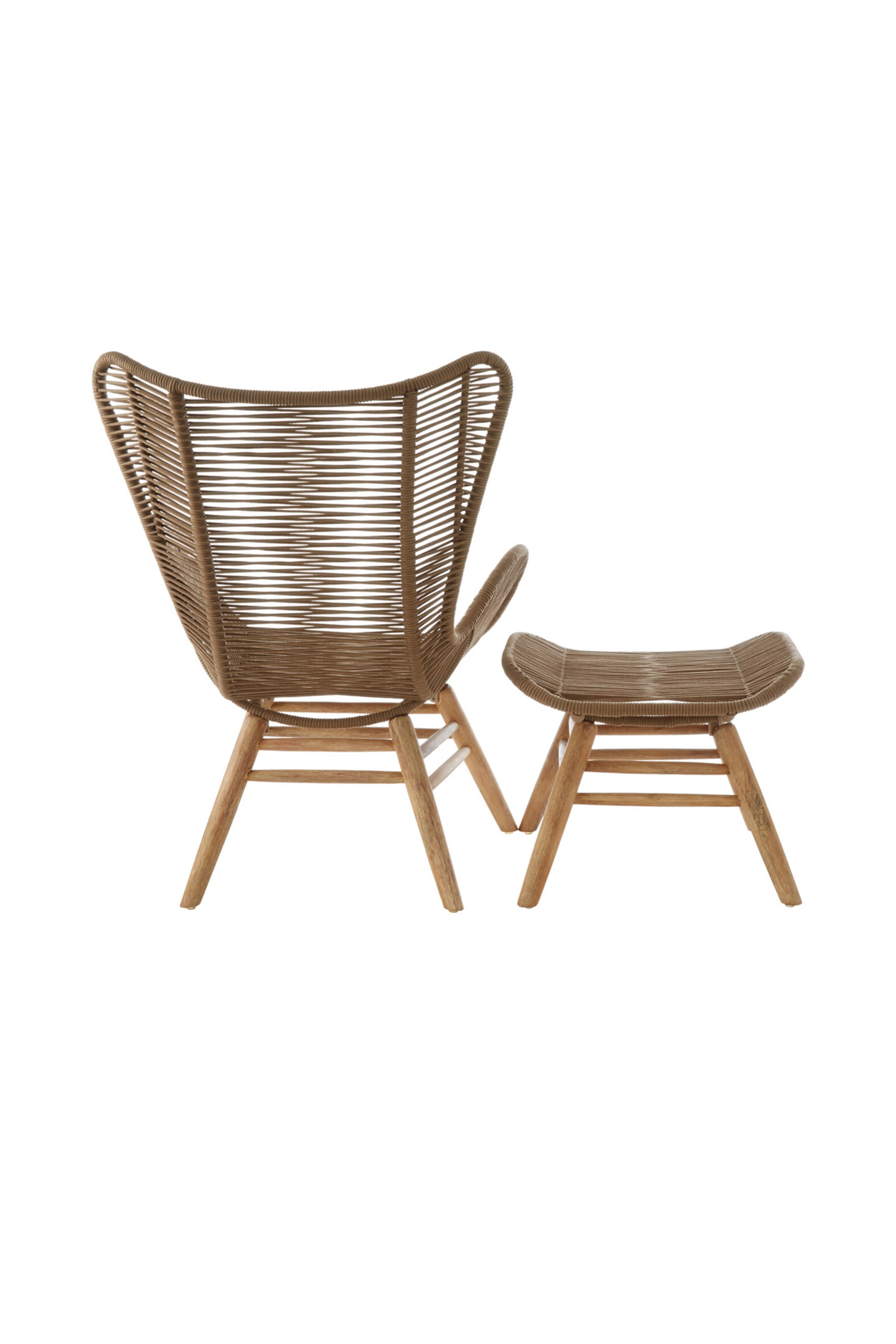 Sisal Latte Rope Lounge Chair And Footstool - Brown - Fifty Five South - Home All | H&M GB