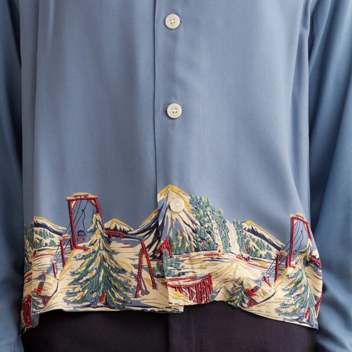 SKI LIFT SHIRT BLUE MULTI | Bodega