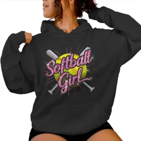 Softball Player Fan Softball Girl Women Hoodie