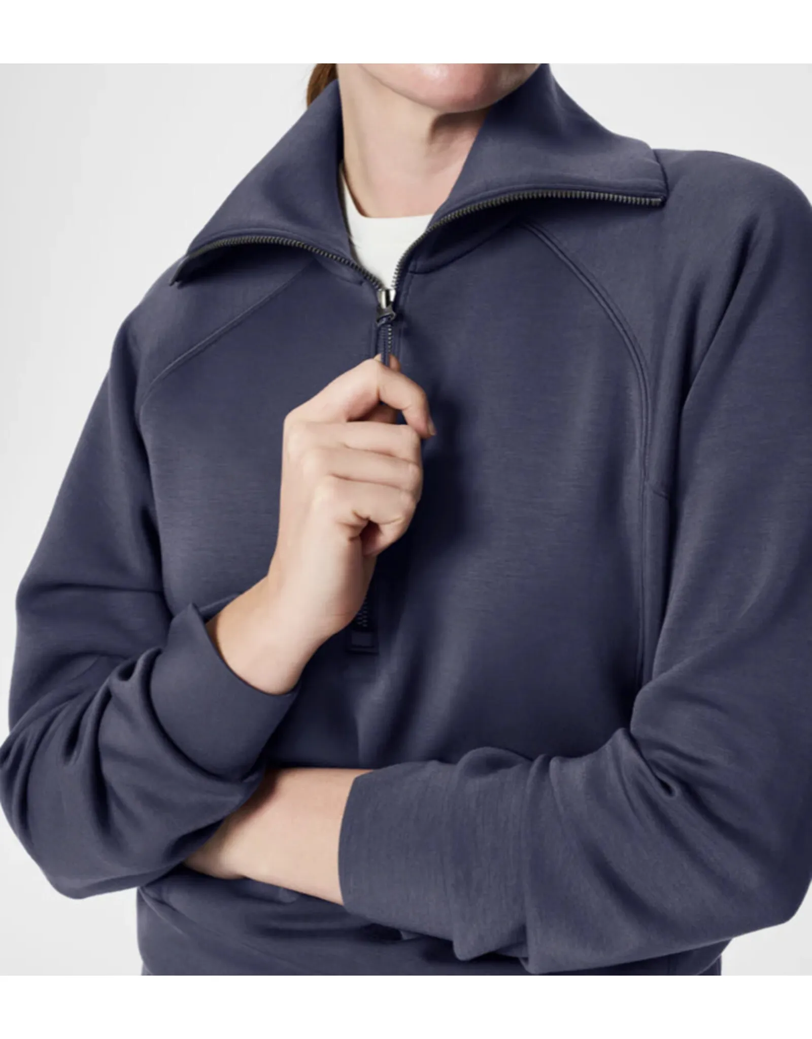 Spanx Air Essentials Half Zip Pullover in Navy