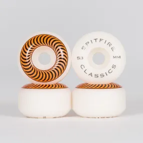 Spitfire Classic Skateboard Wheels White/Orange 53mm