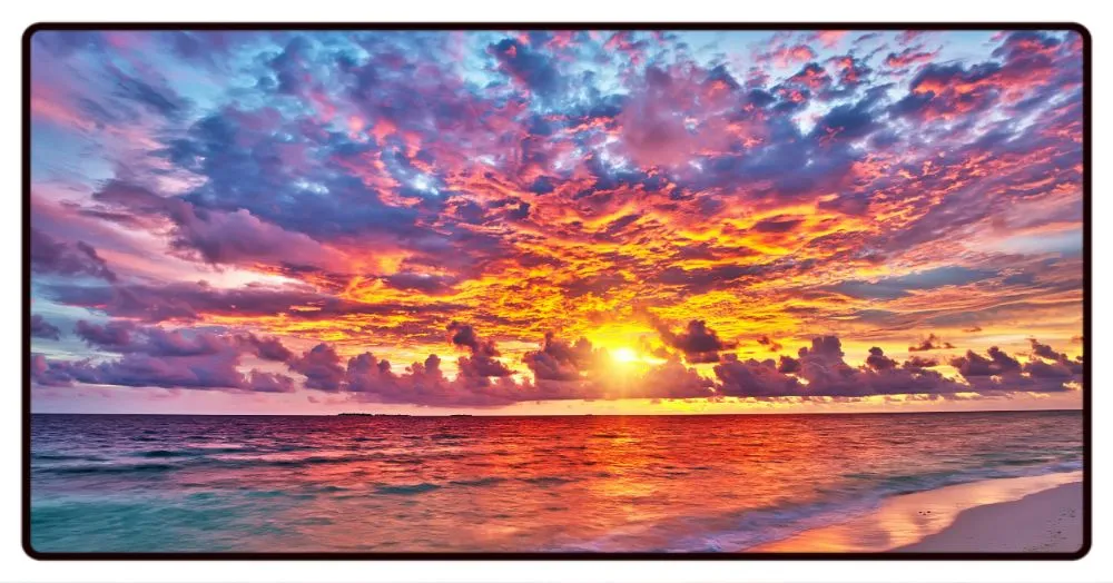 Sunset On The Beach Desk Mat