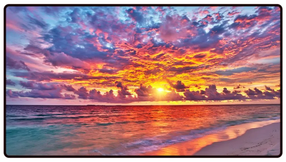 Sunset On The Beach Desk Mat