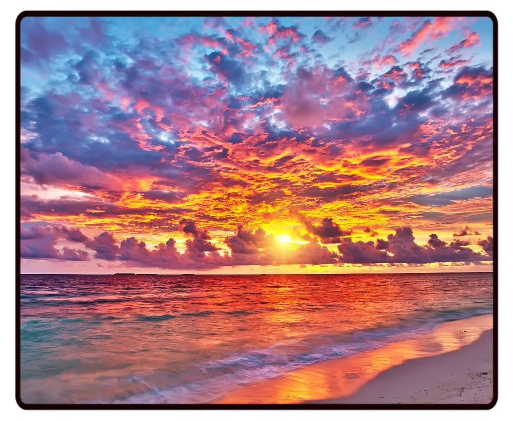 Sunset On The Beach Desk Mat