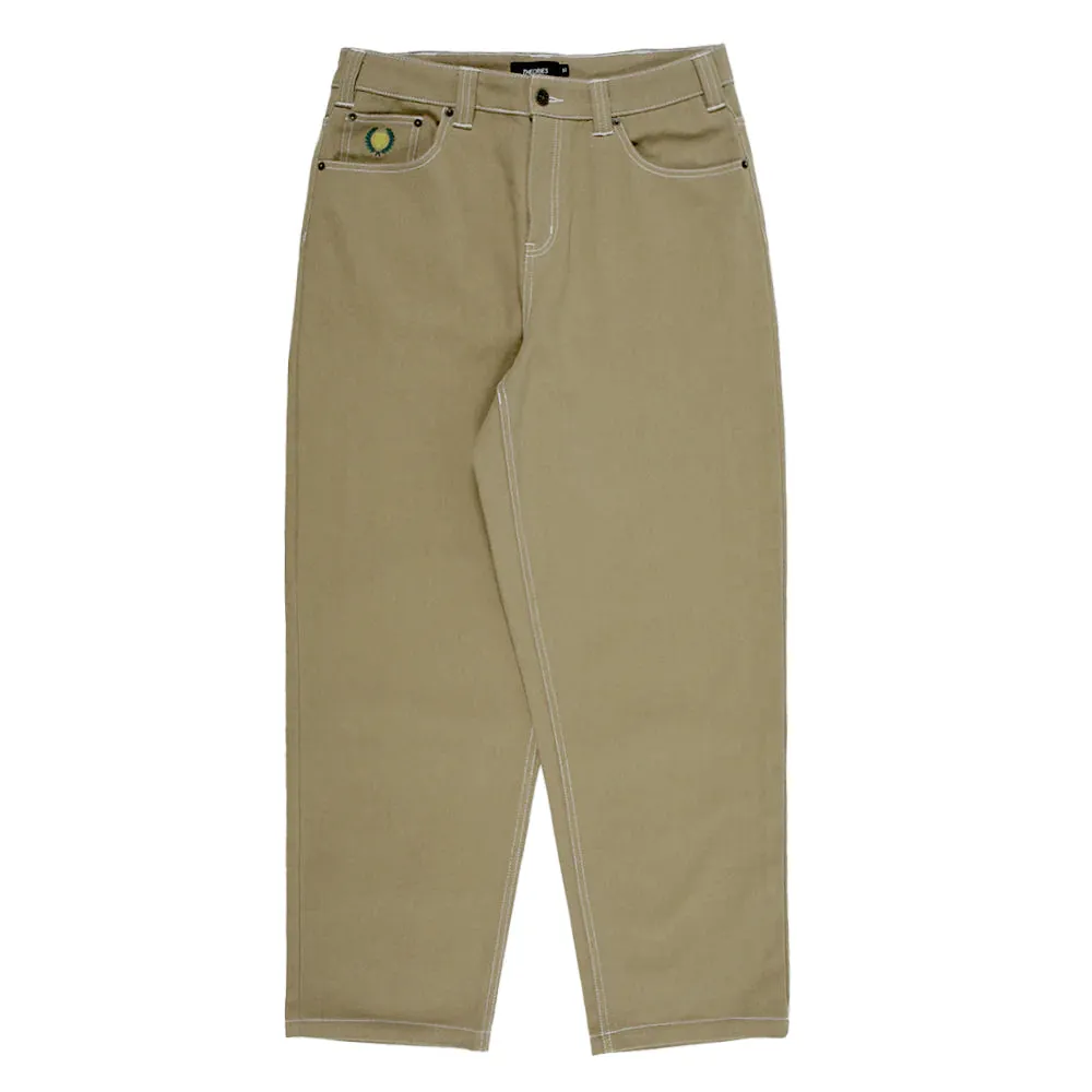 THEORIES SKATEBOARDS PLAZA JEANS KHAKI W/ CONTRAST STITCH