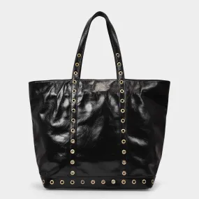 Vanessa Bruno  Cabas Large Bag in Black Cracked Leather