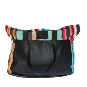 Vera Diaper Bag in Black Leather