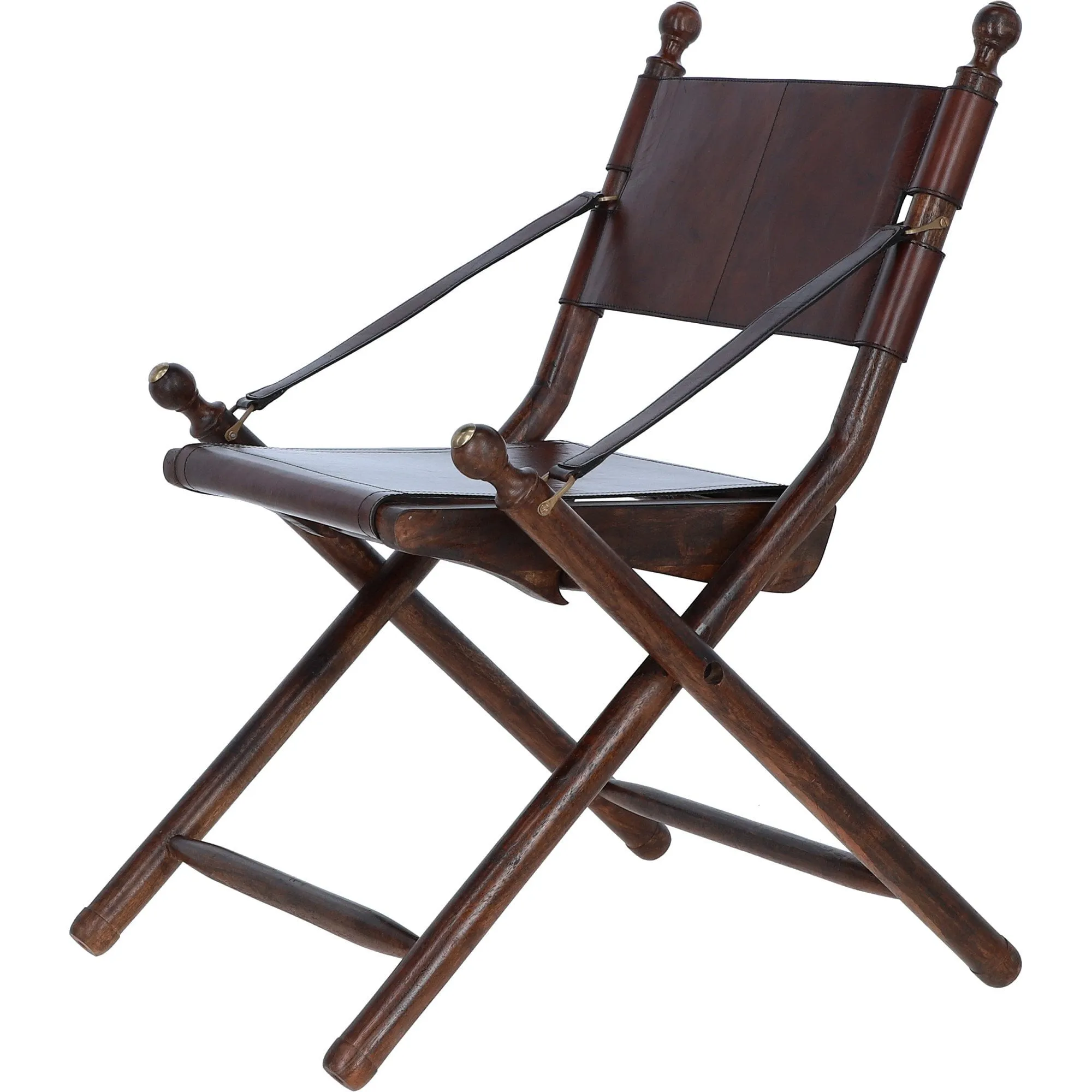 Vintage Folding Leather Chair Chestnut: LF-190