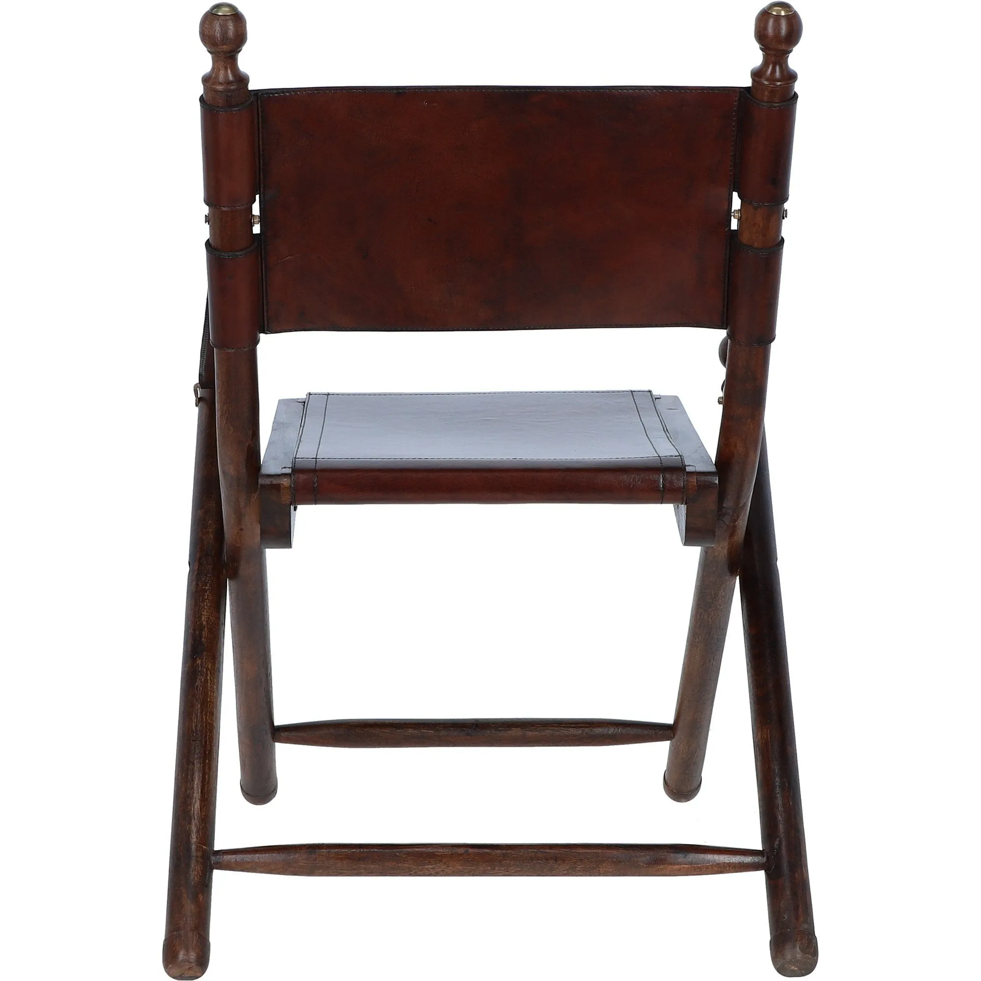 Vintage Folding Leather Chair Chestnut: LF-190