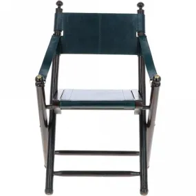 Vintage Folding Leather Chair Green: VIN-37