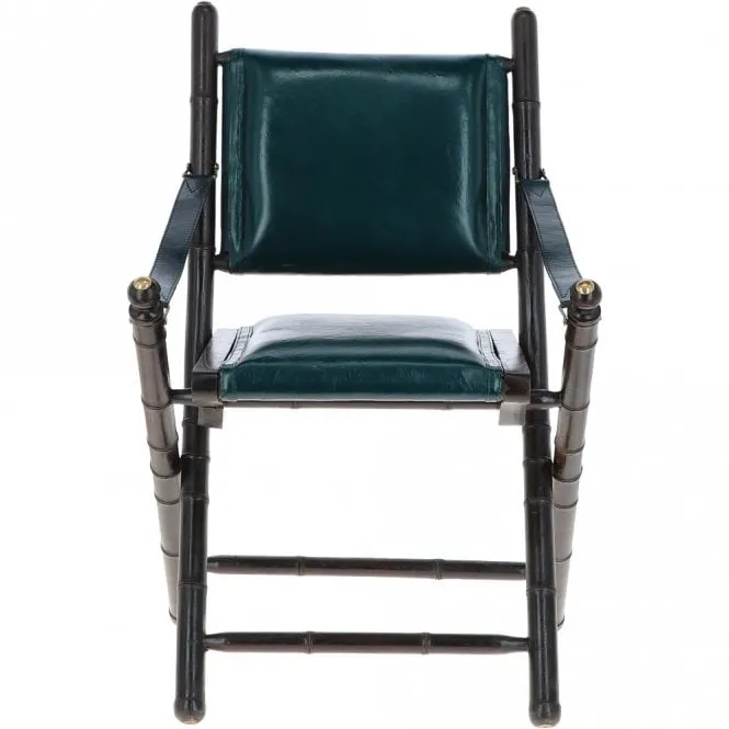 Vintage Folding Leather Chair Green: VIN-39