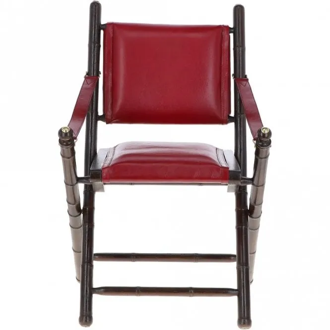 Vintage Folding Leather Chair Red: VIN-39