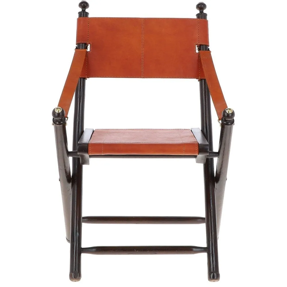 Vintage Folding Leather Chair Tan : VIN-37