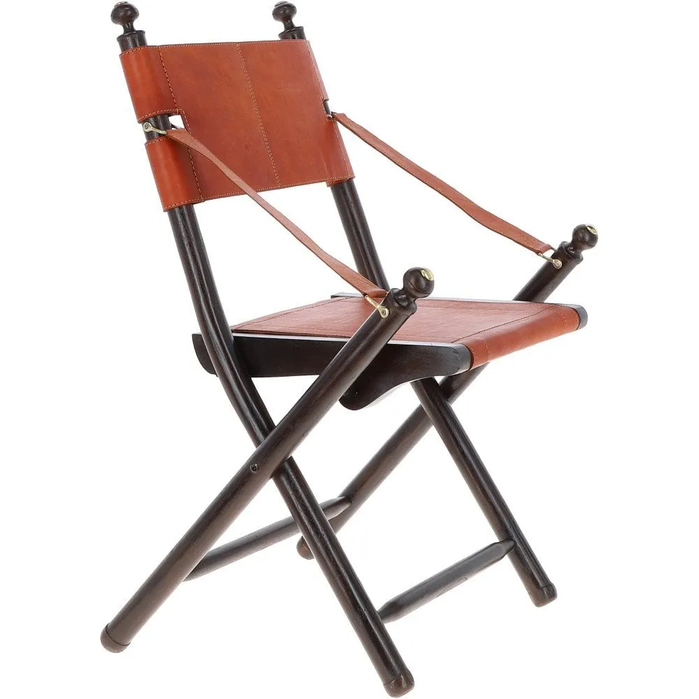 Vintage Folding Leather Chair Tan : VIN-37