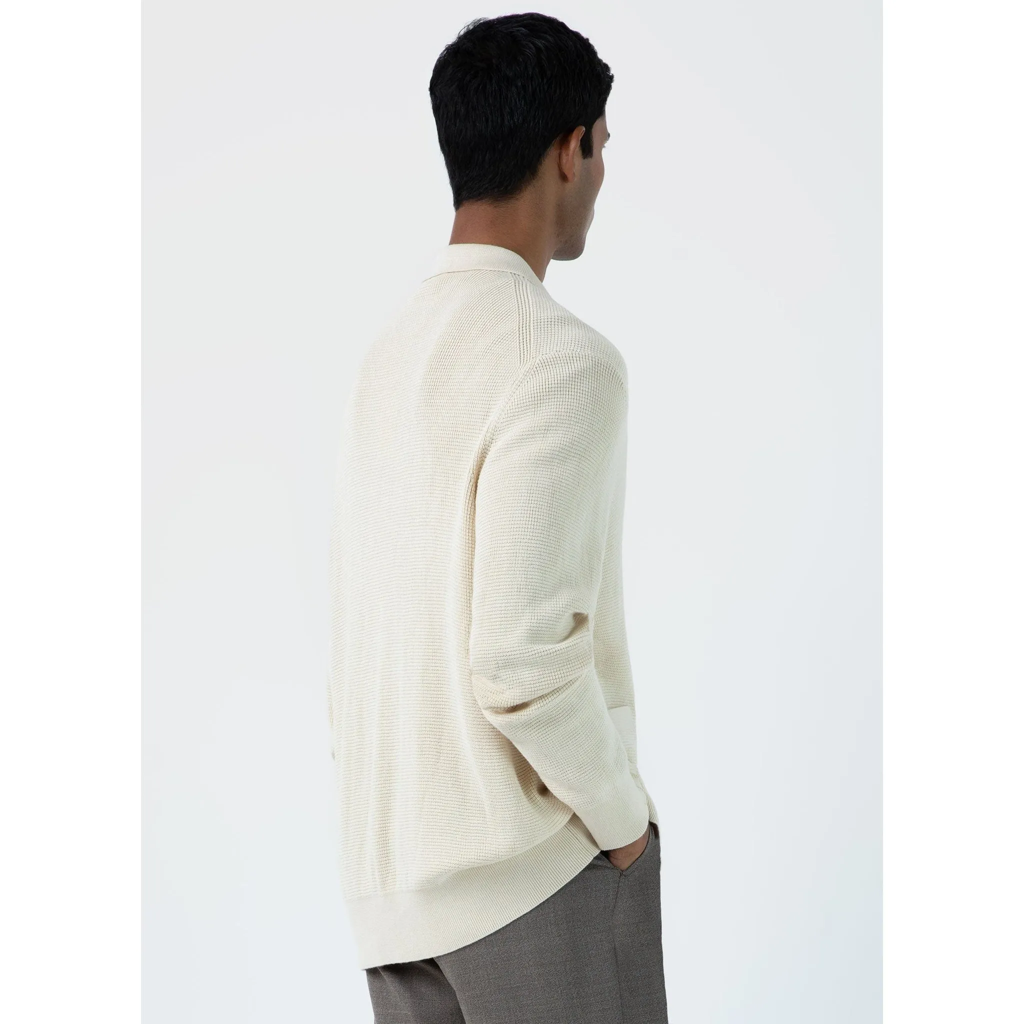 Waffle Stitch Jacket | Men | Ecru