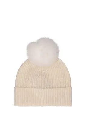 Yves Salomon Enfant   Cashmere knit beanie w/pompom 